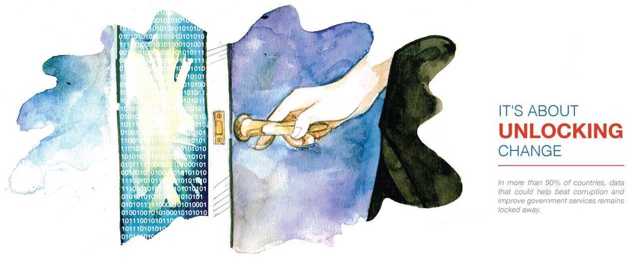 It's about unlocking the change. In more than 90% of countries, data that could help beat corruption and improve government services remains locked away.